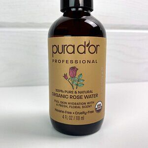 PURA D'OR Organic Rose Water Toner Spray Skin Hydrator Moisturizer Antioxidant